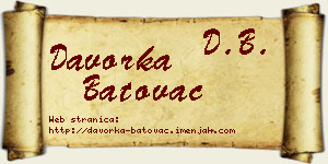 Davorka Batovac vizit kartica